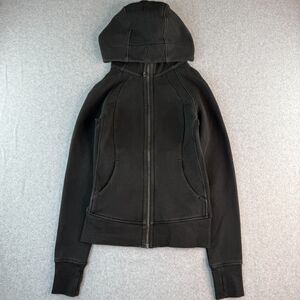 Lululemon Women's Scuba Full Zip Hoodie Sweatshirt Black Sz 2 Athletic Outdoor
